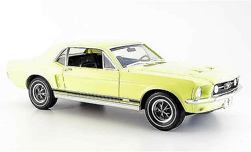 Ford Mustang GT 1/18 Greenlight coupe geel modelauto