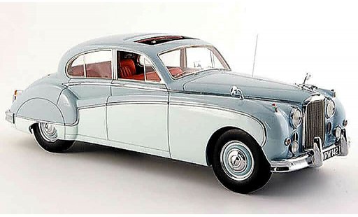 Jaguar MK 9 1/18 Neo blauw creme wit 1960 modelauto