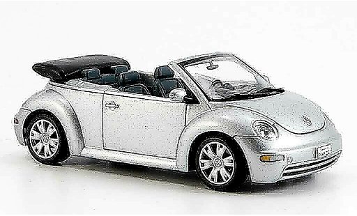 Volkswagen New Beetle Cabriolet 1/43 Autoart grijs metallic geoffnetes kap modelauto