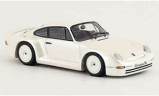 Porsche 959 Base 1/43 Spark Gruppe B wit modelauto