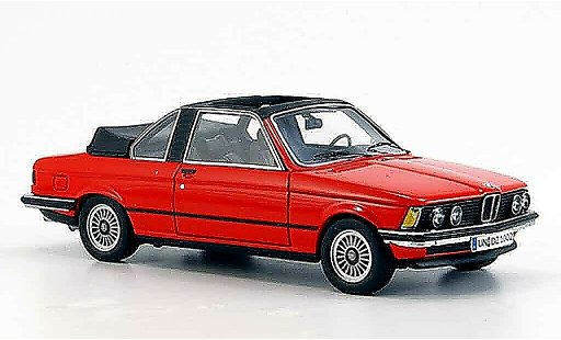 Bmw 323 baur 1/43 Neo (E21) Cabriolet rood 1979 modelauto