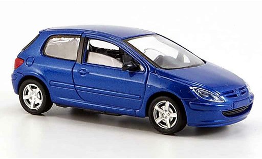 Peugeot 307 Base 1/43 Solido blauw 3 portes modelauto