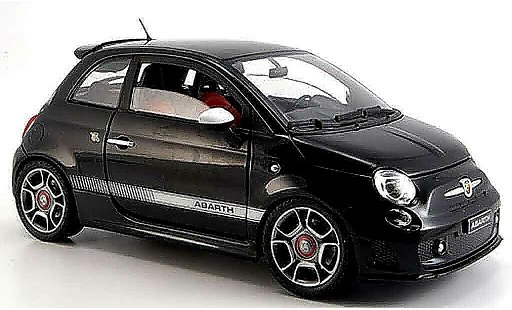 Fiat 500 Abarth 1/18 Mondo Motors zwart 2008 modelauto