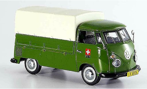 Volkswagen Combi Base 1/43 Schuco t 1 ptt storungsdienst laadbak plane modelauto