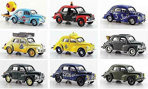 Renault 4CV Base 1/43 Eligor set avec 9 modellen 1961 modelauto