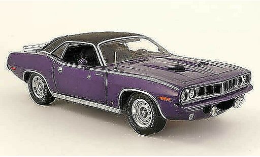 Plymouth Gran Barracuda 1971 1/18 Highway 61 paars zwart modelauto