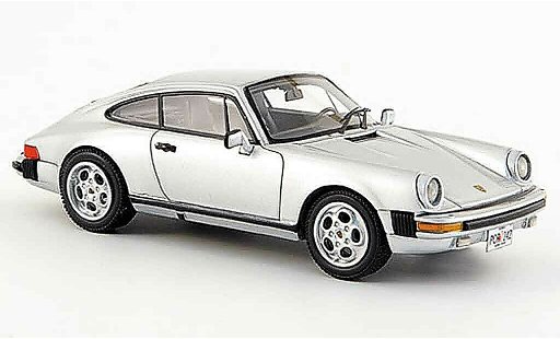 Porsche 911 Carrera 1/43 Neo Coupe grijs metallic USA Version 1985 modelauto