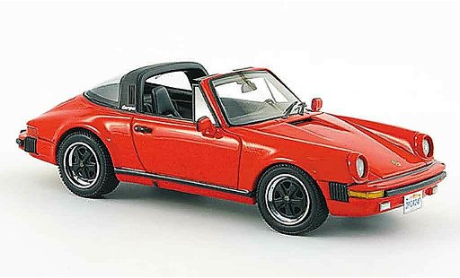 Porsche 911 Targa 1/43 Neo Carrera rood USA Version 1985 modelauto