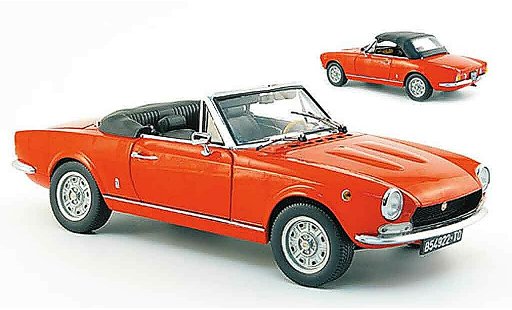 Fiat 124 Sport Spider 1/18 Sun Star bs1 rood 1970 modelauto