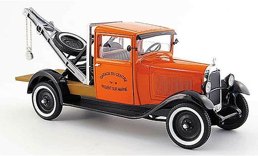 Citroen C4 1930 1/18 Solido abschleppwagen oranje/zwart modelauto