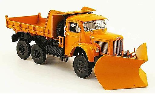 Berliet GBC camion 1/43 Norev 8 6x6 oranje avec Schneepflug 1959 modelauto