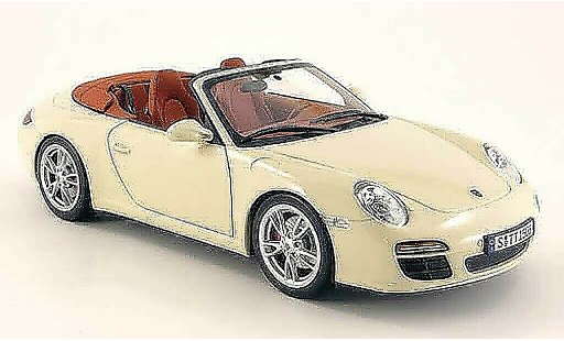 Porsche 911 Carrera 1/18 Norev cabriolet creme wit 2008 modelauto