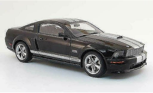 Shelby GT Base 1/18 Autoart zwart avec bandes grijss 2007 modelauto