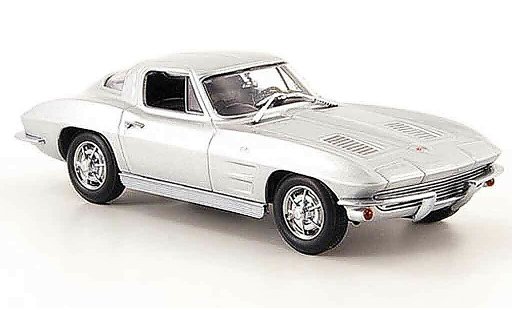 Chevrolet Corvette Coupe 1/43 Minichamps C2 Sport grijs metallic 1963 modelauto