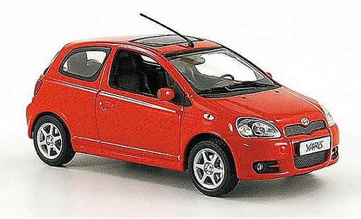 Toyota Yaris TS 1/43 Minichamps rood 2001 modelauto