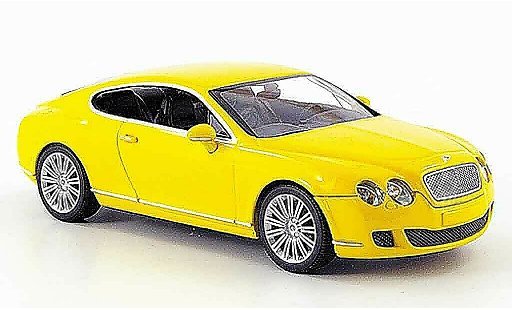 Bentley Continental GT 1/43 Minichamps geel Linea 2008 modelauto