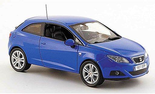 Seat Ibiza SC 1/43 J Collection blauw 3turer 2008 modelauto