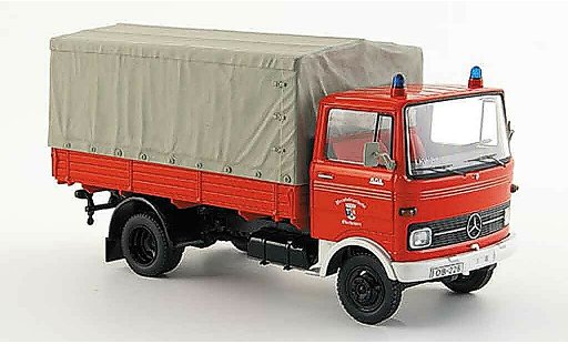 Mercedes LP 608 Pritsche 1/43 Schuco Berufspompier Oberhausen laadbak Plane modelauto
