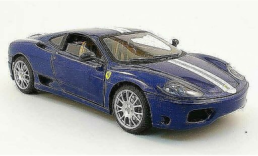 Ferrari 360 Modena Challenge 1/18 Hot Wheels stradale blauw avec italia-bandes modelauto