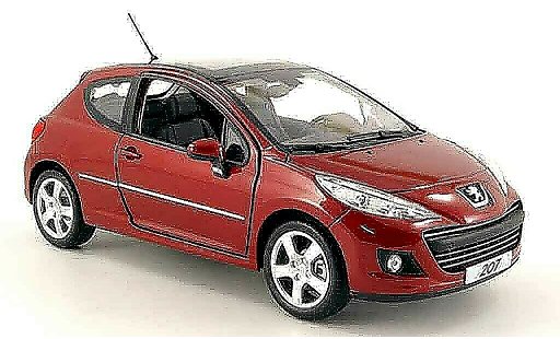 Peugeot 207 Base 1/18 Norev 3 portes rood 2009 modelauto