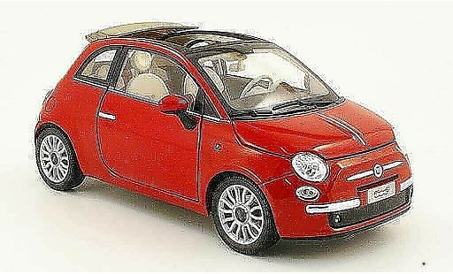 Fiat 500 Abarth 1/18 Norev cabriolet rood 2009 modelauto