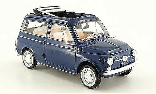 Fiat 500 Giardiniera 1/18 Norev blauw 1960 modelauto