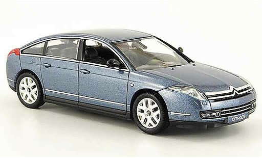 Citroen C6 Berline 1/43 Norev blauw grijs 2005 modelauto