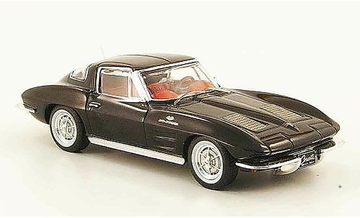 Chevrolet Corvette Coupe 1/43 IXO C2 zwart avec rotem Interieur 1963 modelauto