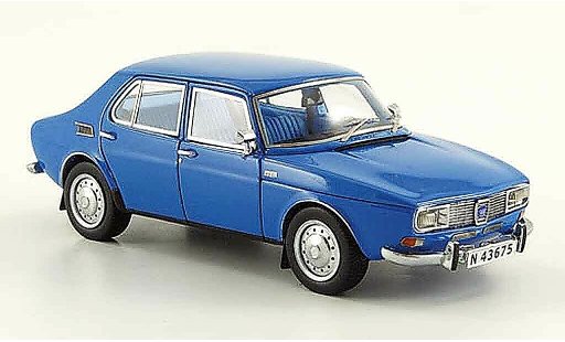 Saab 99 Base 1/43 Neo blauw 4 turig 1981 modelauto