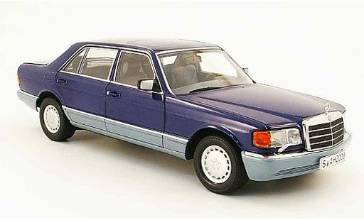 Mercedes 560 Base 1/18 Norev (w126) blauw /grijs 1985 modelauto