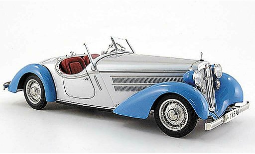 Audi 225 roadster 1/18 CMC front blauw/grijs 1935 modelauto