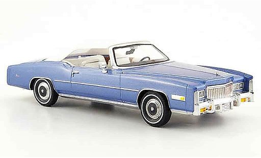 Cadillac Eldorado Convertible 1/43 Premium X cabriolet/cabriolet blauw wit 1976 modelauto