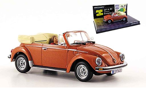 Volkswagen Coccinelle Cabriolet 1/43 Minichamps met bruin angie en guido modelauto