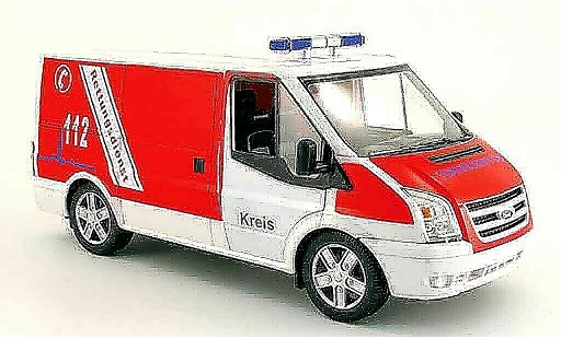 Ford Transit Kastenwagen 1/18 Powco bestelwagen pompier rettungsdienst modelauto
