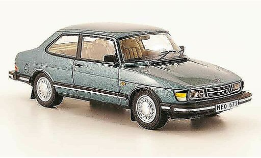 Saab 90 Base 1/43 Neo blauw groen 1985 modelauto