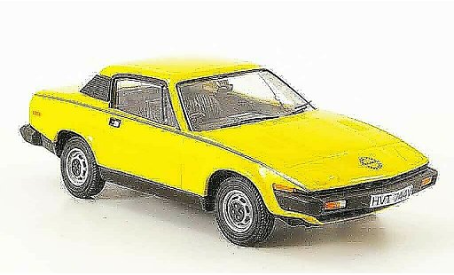 Triumph TR7 Base 1/43 Vanguards geel modelauto