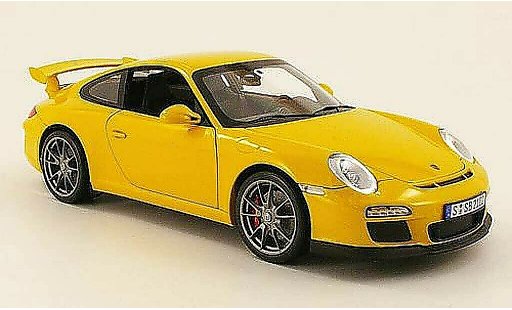 Porsche 911 GT3 1/18 Norev geel 2009 modelauto