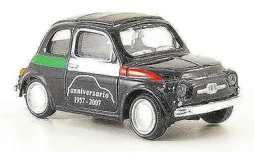Fiat 500 Anniversario 1/43 Mondo Motors zwart 1957 modelauto