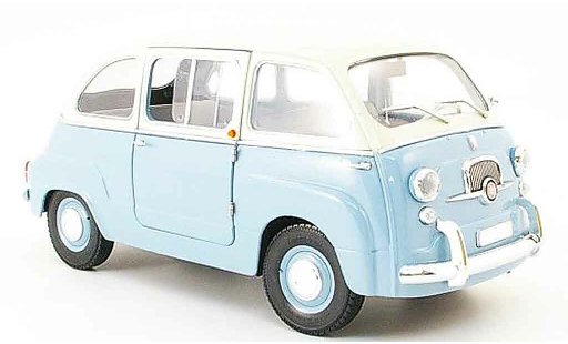 Fiat 600 Multipla 1/18 Mini Miniera bicolore blauw/grijs modelauto