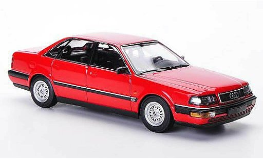 Audi V8 berline 1/43 Minichamps rood 1988 modelauto