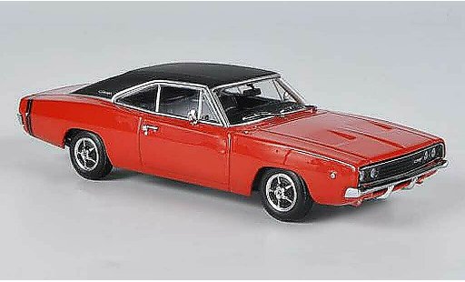 Dodge Charger 1968 1/43 Minichamps R/T rood/matzwart modelauto