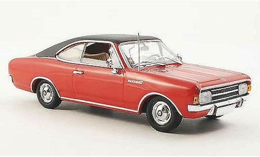 Opel Rekord C 1/43 Minichamps Coupe rood/zwart 1966 modelauto