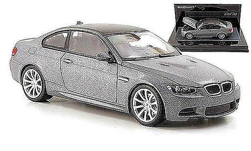 Bmw M3 coupe 1/43 Minichamps E92 matgrijs/carbonoptik 2009 modelauto