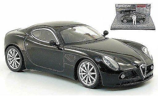 Alfa Romeo 8C competizione 1/43 Minichamps zwart avec Figur The Stig modelauto