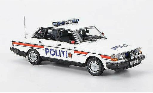 Volvo 240 GL 1/43 Minichamps Politi Politie Norwegen 1986 modelauto