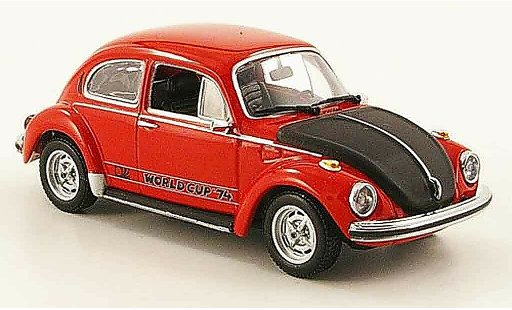 Volkswagen Coccinelle Base 1/43 Minichamps 1303 world cup rood zwart 1974 modelauto
