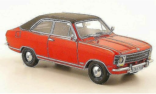 Opel Olympia A 1/43 Neo LS rood/zwart 1970 modelauto