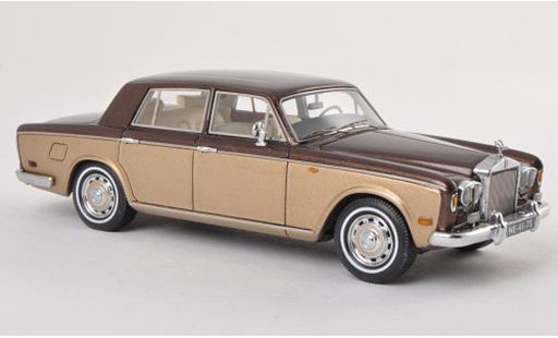 Rolls Royce Silver Shadow Base 1/43 Neo brun/grijsore LHD 1974 modelauto