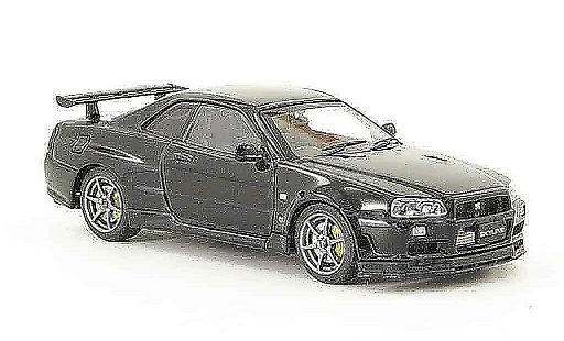 Nissan Skyline R34 1/43 Ebbro GT R V Spec II zwart 2001 02 modelauto