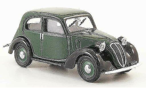 Fiat 1100 Nuova Balilla 1/43 Brumm (508 c.) groen zwart modelauto